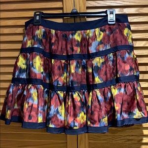 Navy striped autumn colored mini skirt